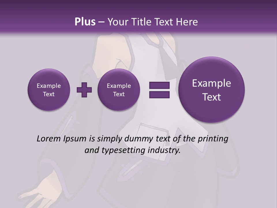 A Woman In A Short Skirt And Boots Is Standing In Front Of A Purple Background PowerPoint Template