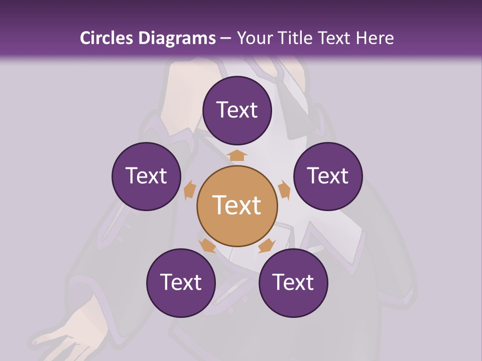 A Woman In A Short Skirt And Boots Is Standing In Front Of A Purple Background PowerPoint Template