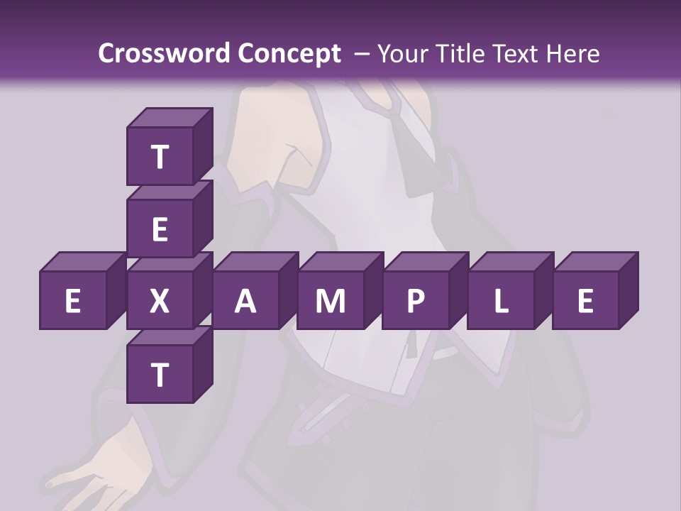 A Woman In A Short Skirt And Boots Is Standing In Front Of A Purple Background PowerPoint Template