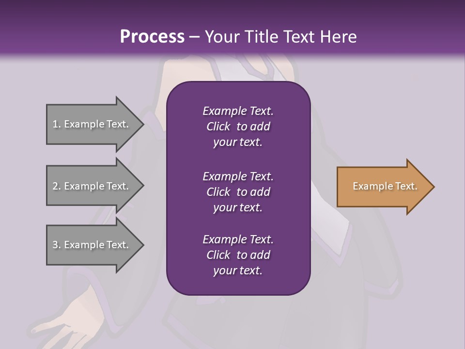 A Woman In A Short Skirt And Boots Is Standing In Front Of A Purple Background PowerPoint Template