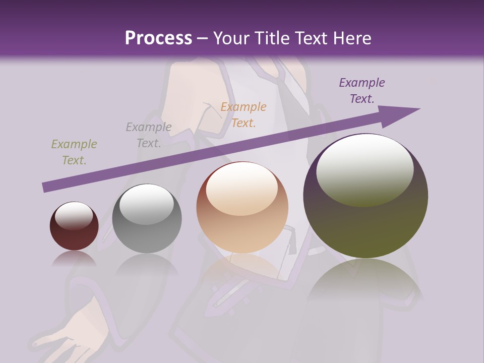 A Woman In A Short Skirt And Boots Is Standing In Front Of A Purple Background PowerPoint Template