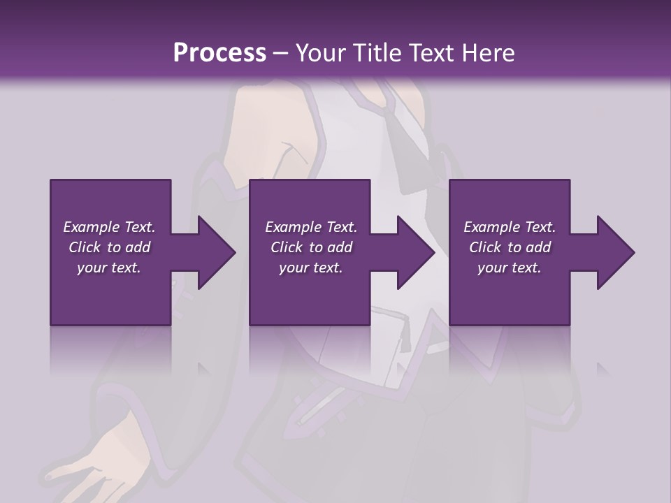 A Woman In A Short Skirt And Boots Is Standing In Front Of A Purple Background PowerPoint Template