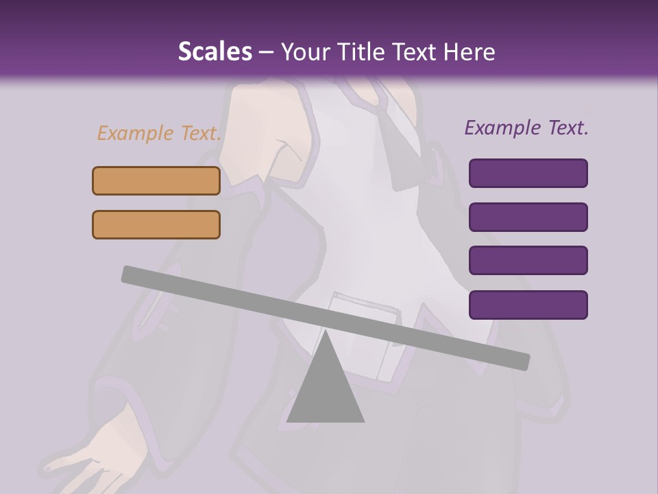 A Woman In A Short Skirt And Boots Is Standing In Front Of A Purple Background PowerPoint Template