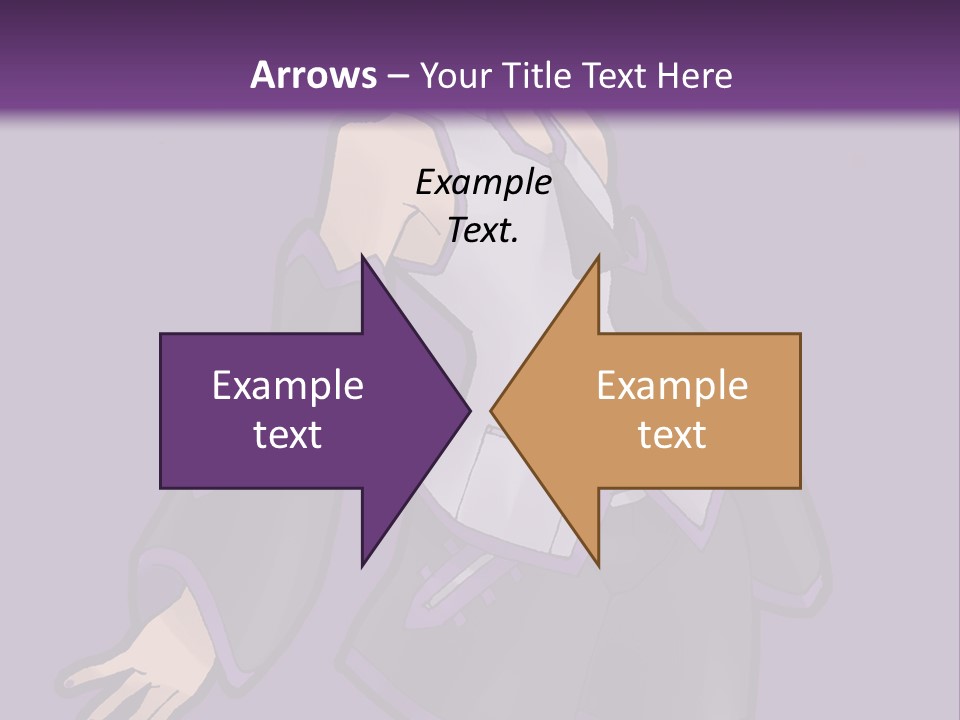 A Woman In A Short Skirt And Boots Is Standing In Front Of A Purple Background PowerPoint Template