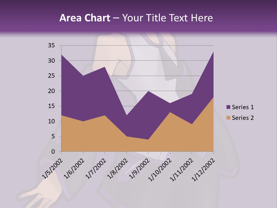 A Woman In A Short Skirt And Boots Is Standing In Front Of A Purple Background PowerPoint Template