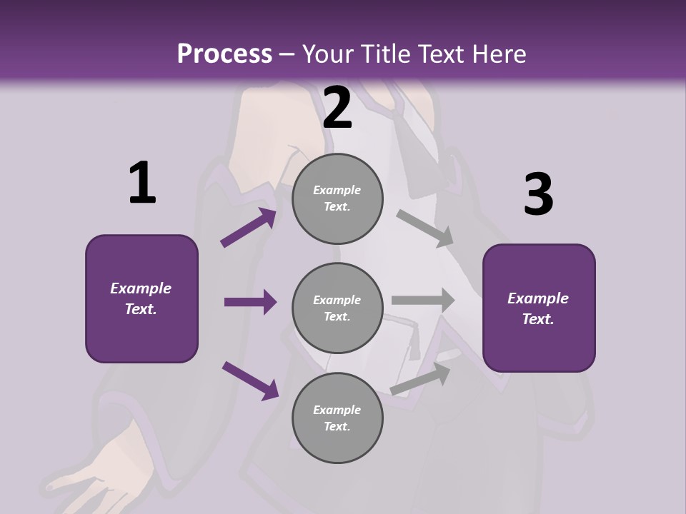 A Woman In A Short Skirt And Boots Is Standing In Front Of A Purple Background PowerPoint Template