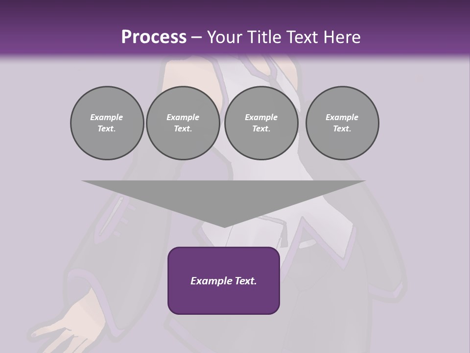 A Woman In A Short Skirt And Boots Is Standing In Front Of A Purple Background PowerPoint Template