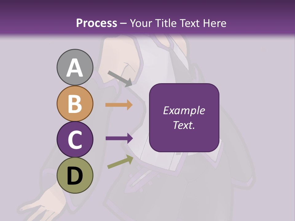 A Woman In A Short Skirt And Boots Is Standing In Front Of A Purple Background PowerPoint Template