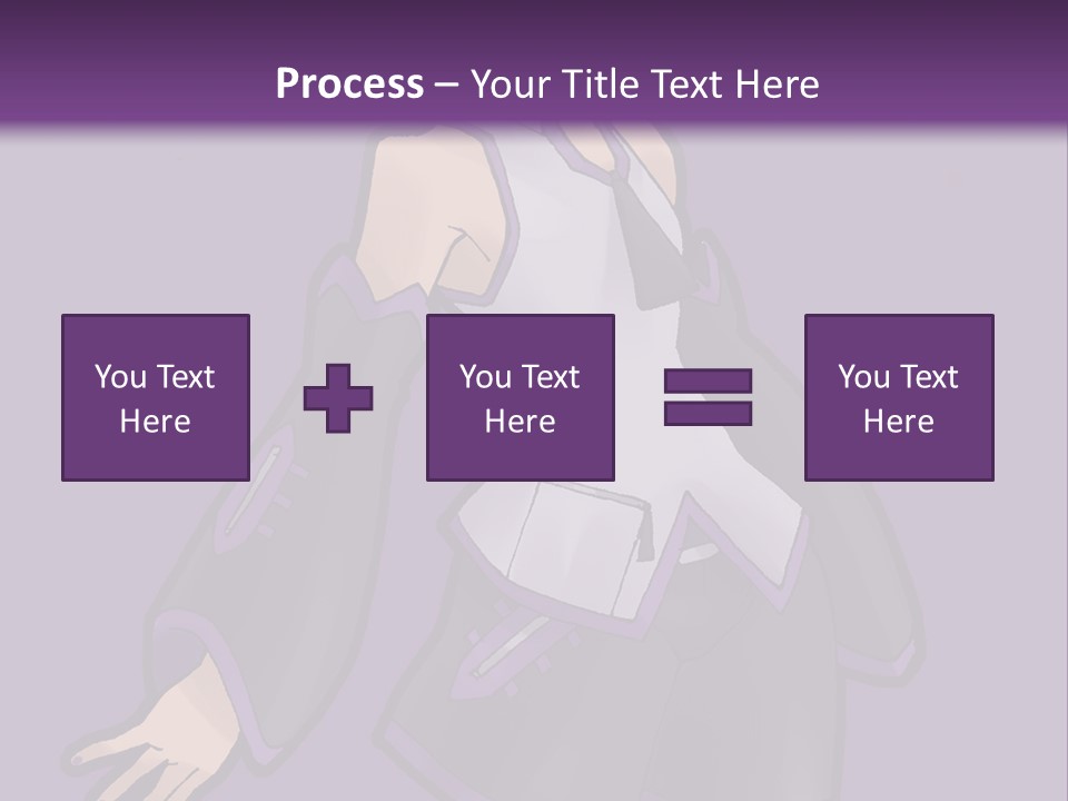 A Woman In A Short Skirt And Boots Is Standing In Front Of A Purple Background PowerPoint Template