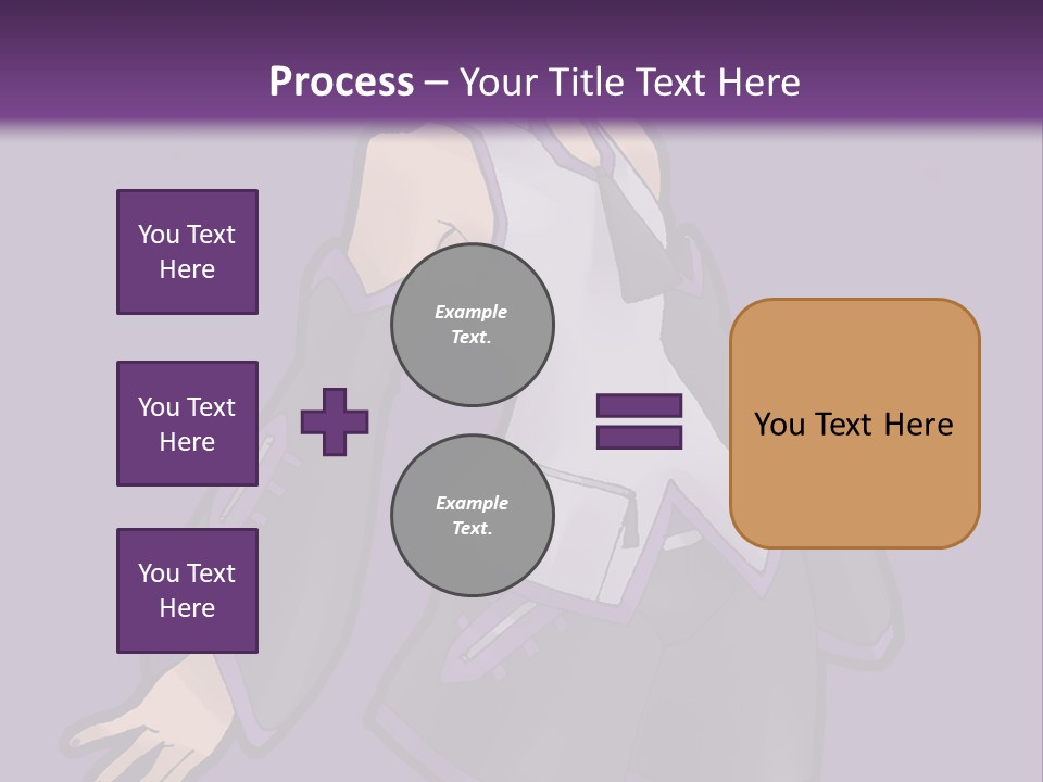 A Woman In A Short Skirt And Boots Is Standing In Front Of A Purple Background PowerPoint Template