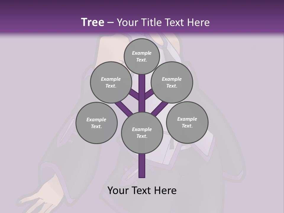A Woman In A Short Skirt And Boots Is Standing In Front Of A Purple Background PowerPoint Template