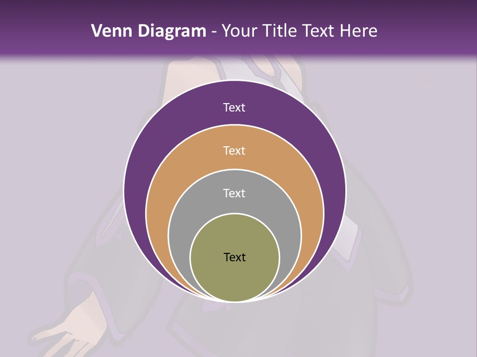 A Woman In A Short Skirt And Boots Is Standing In Front Of A Purple Background PowerPoint Template