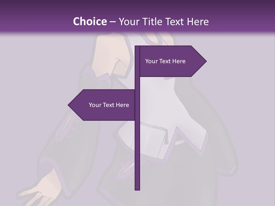 A Woman In A Short Skirt And Boots Is Standing In Front Of A Purple Background PowerPoint Template