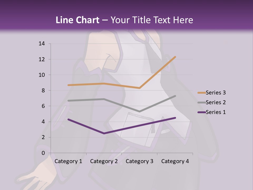 A Woman In A Short Skirt And Boots Is Standing In Front Of A Purple Background PowerPoint Template
