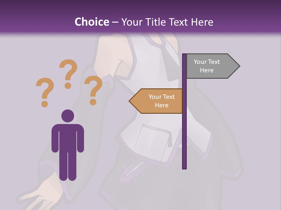 A Woman In A Short Skirt And Boots Is Standing In Front Of A Purple Background PowerPoint Template