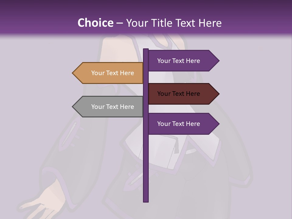 A Woman In A Short Skirt And Boots Is Standing In Front Of A Purple Background PowerPoint Template