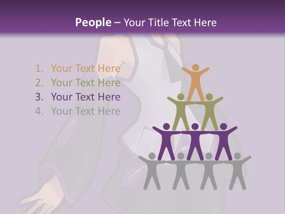 A Woman In A Short Skirt And Boots Is Standing In Front Of A Purple Background PowerPoint Template