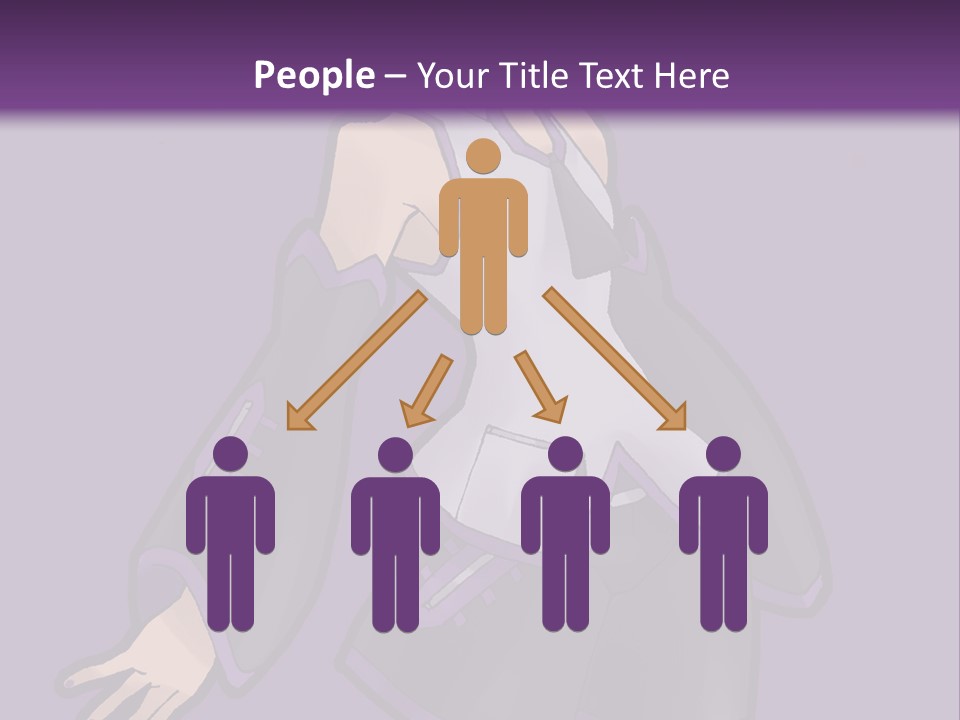A Woman In A Short Skirt And Boots Is Standing In Front Of A Purple Background PowerPoint Template