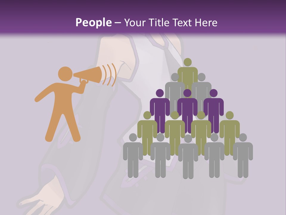 A Woman In A Short Skirt And Boots Is Standing In Front Of A Purple Background PowerPoint Template