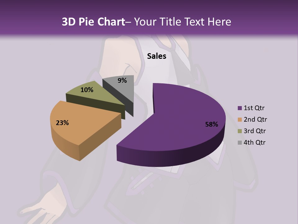 A Woman In A Short Skirt And Boots Is Standing In Front Of A Purple Background PowerPoint Template