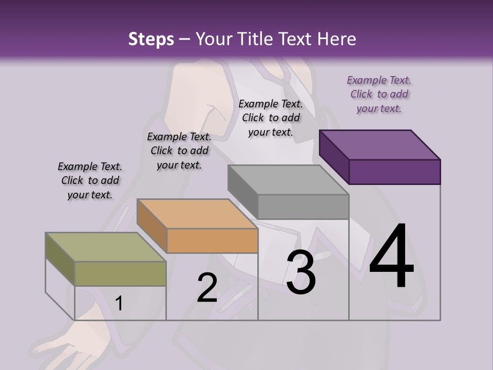 A Woman In A Short Skirt And Boots Is Standing In Front Of A Purple Background PowerPoint Template