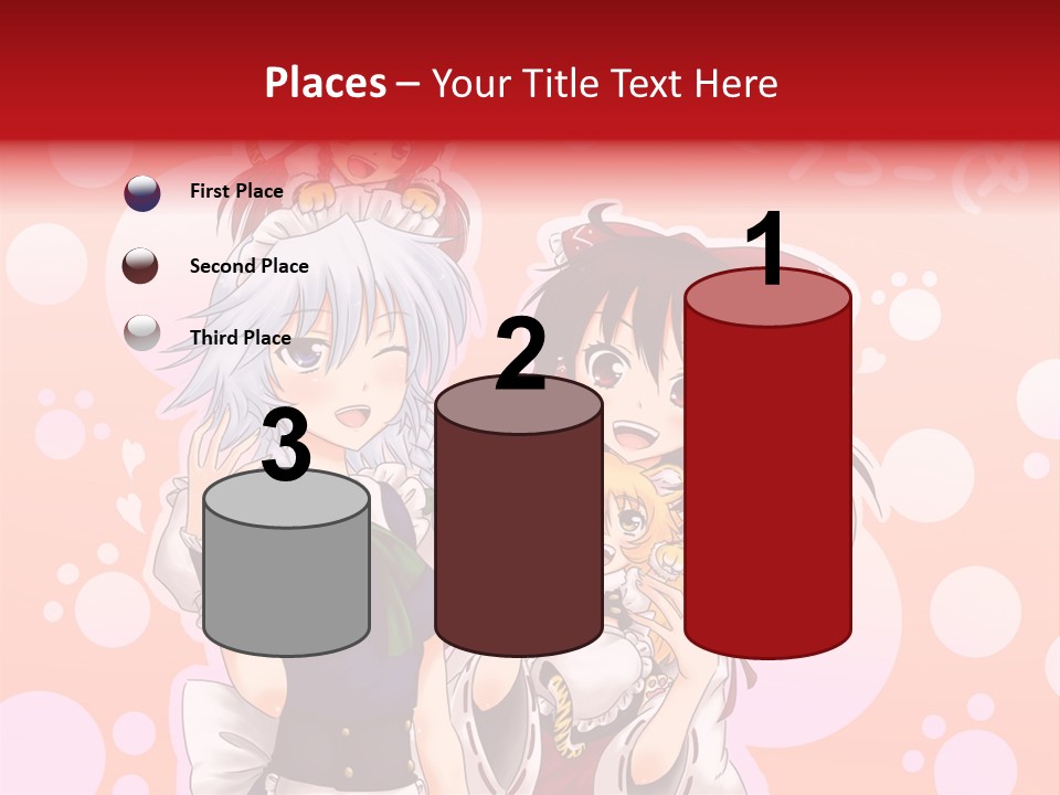 A Group Of Anime Girls Standing Next To Each Other PowerPoint Template