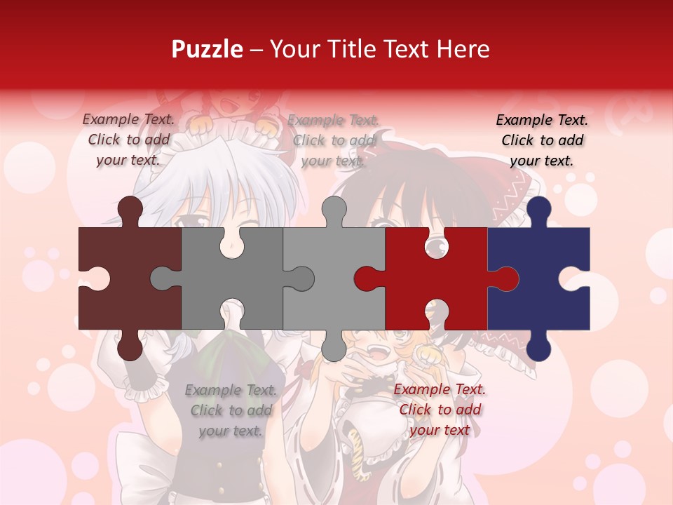 A Group Of Anime Girls Standing Next To Each Other PowerPoint Template