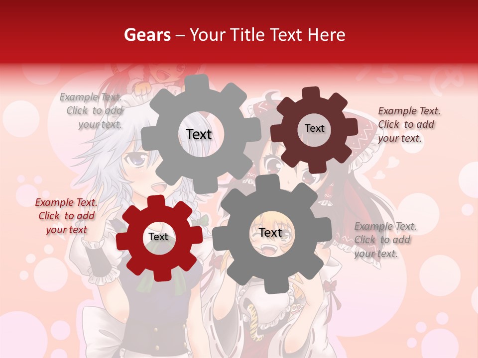 A Group Of Anime Girls Standing Next To Each Other PowerPoint Template
