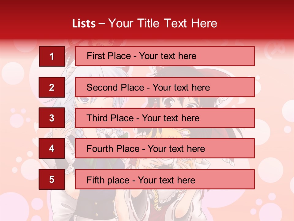 A Group Of Anime Girls Standing Next To Each Other PowerPoint Template