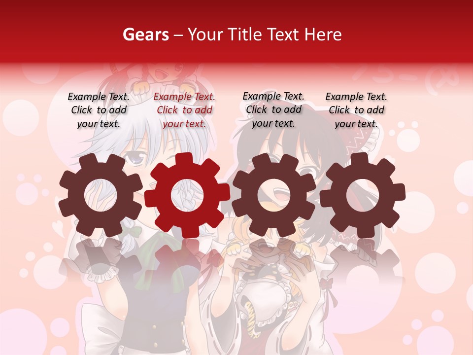 A Group Of Anime Girls Standing Next To Each Other PowerPoint Template