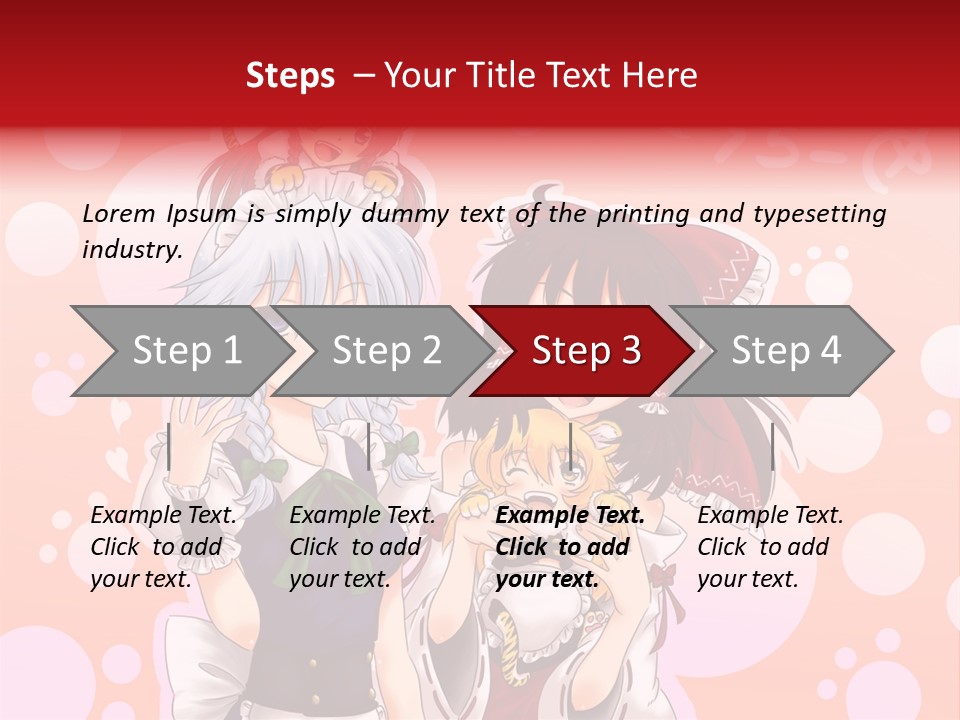A Group Of Anime Girls Standing Next To Each Other PowerPoint Template