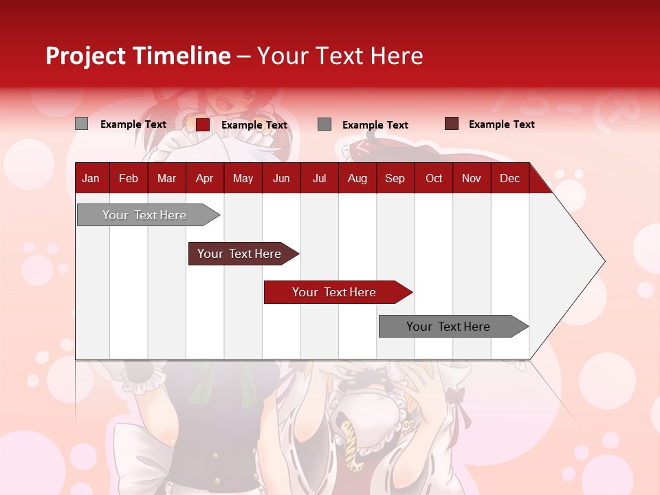 A Group Of Anime Girls Standing Next To Each Other PowerPoint Template