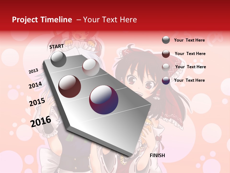 A Group Of Anime Girls Standing Next To Each Other PowerPoint Template