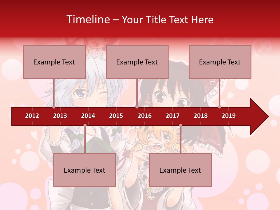 A Group Of Anime Girls Standing Next To Each Other PowerPoint Template
