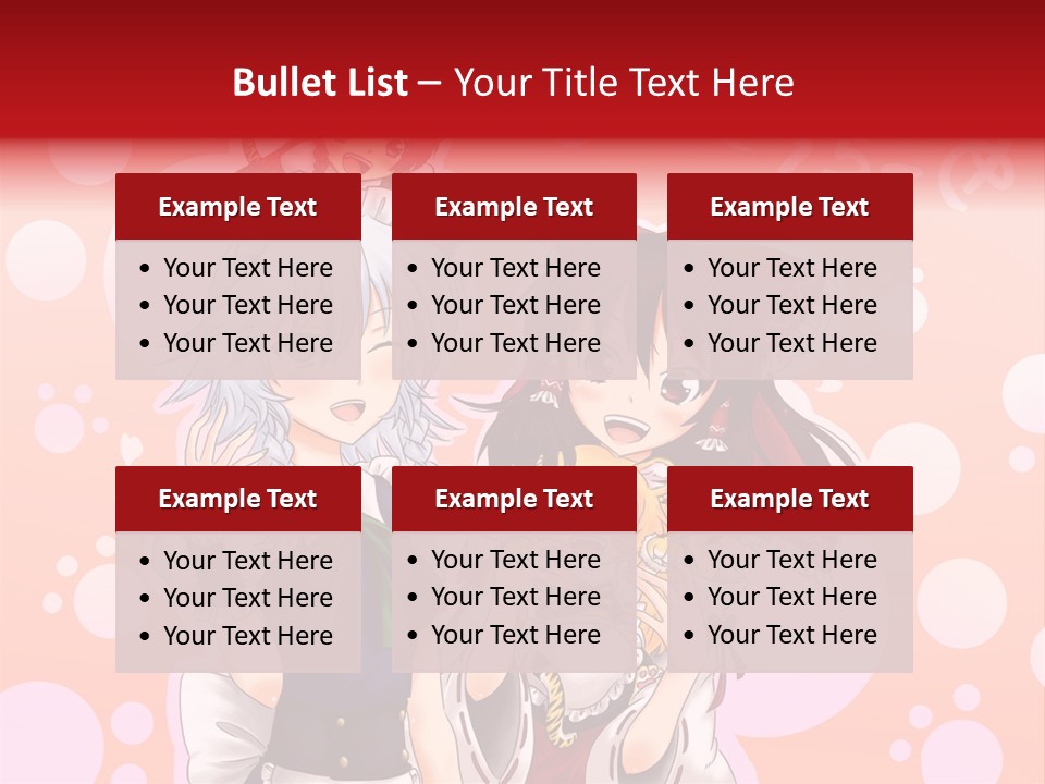 A Group Of Anime Girls Standing Next To Each Other PowerPoint Template