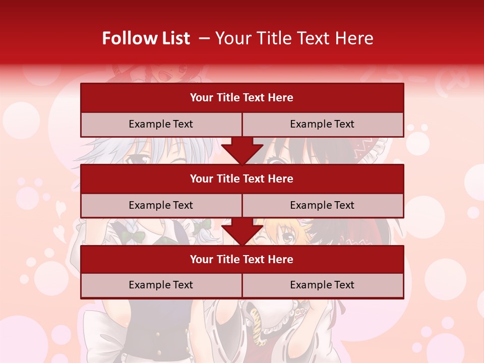 A Group Of Anime Girls Standing Next To Each Other PowerPoint Template
