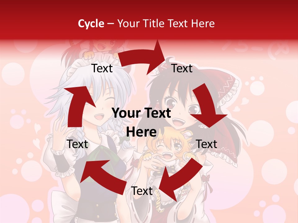 A Group Of Anime Girls Standing Next To Each Other PowerPoint Template