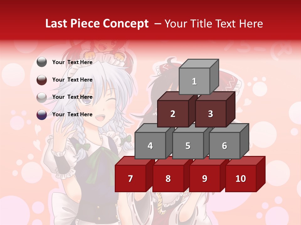 A Group Of Anime Girls Standing Next To Each Other PowerPoint Template