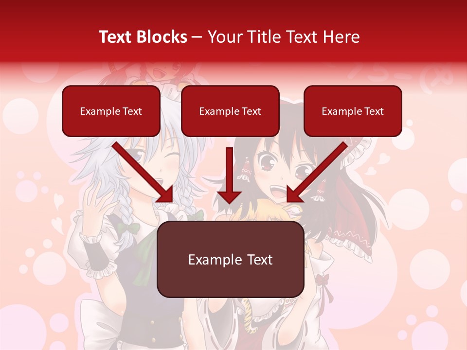 A Group Of Anime Girls Standing Next To Each Other PowerPoint Template
