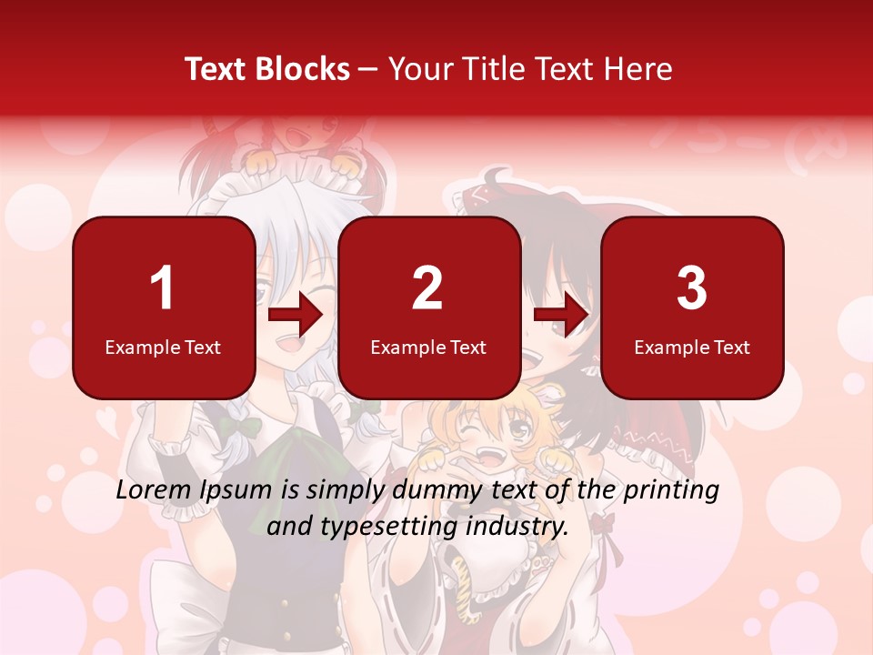 A Group Of Anime Girls Standing Next To Each Other PowerPoint Template