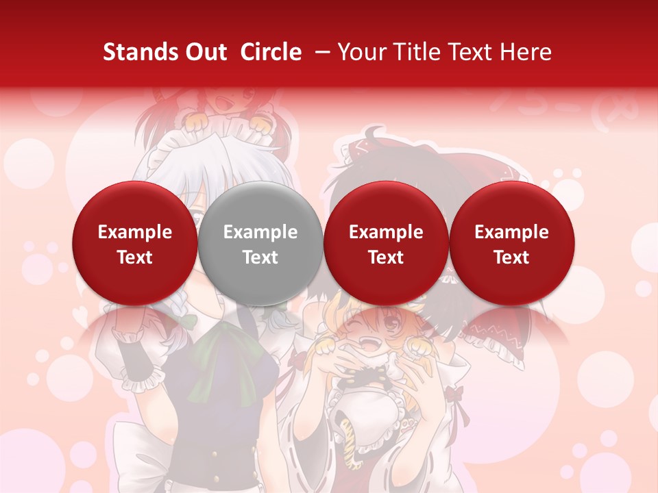 A Group Of Anime Girls Standing Next To Each Other PowerPoint Template