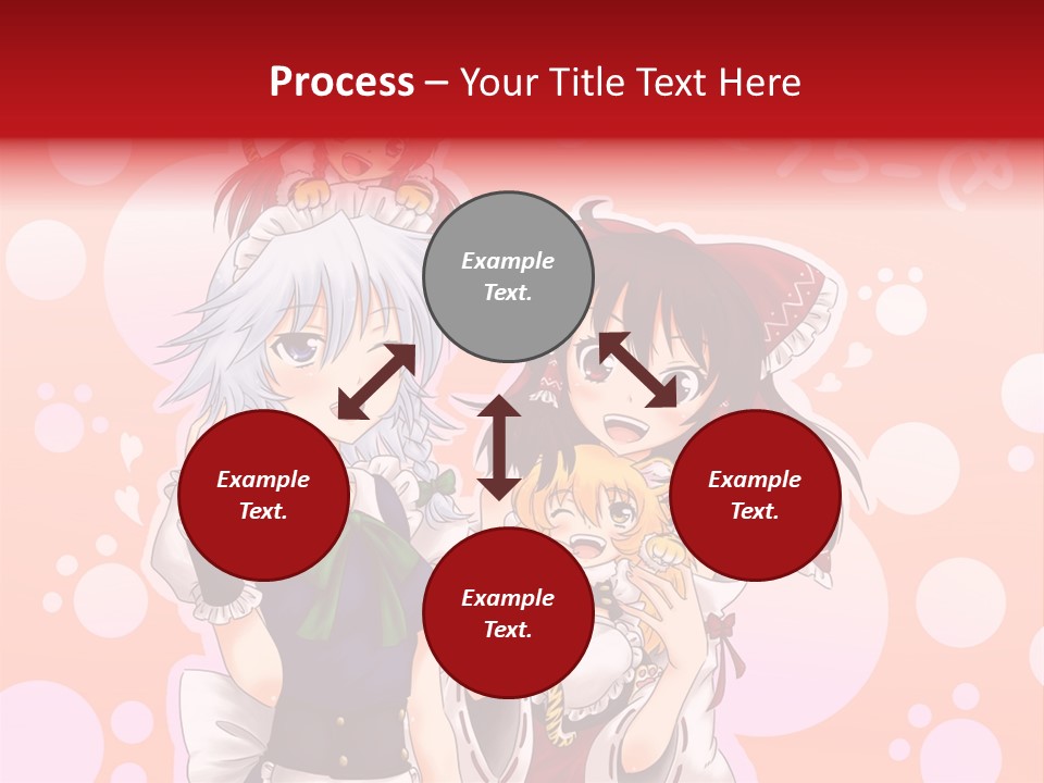 A Group Of Anime Girls Standing Next To Each Other PowerPoint Template