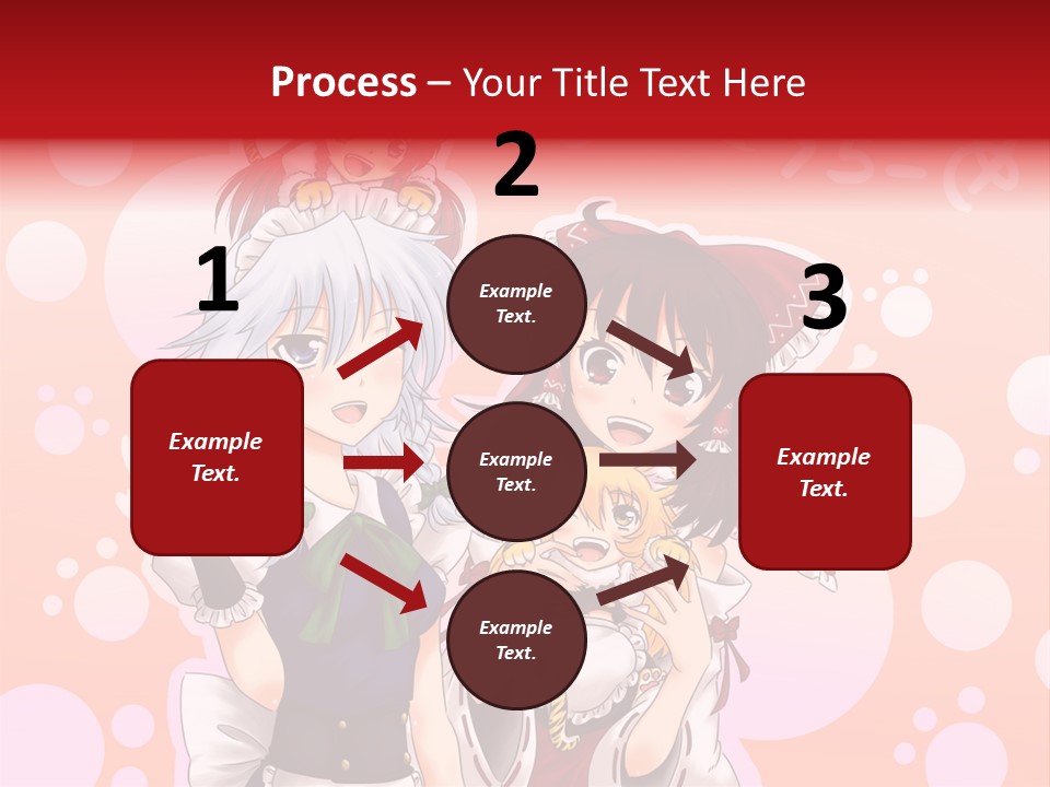 A Group Of Anime Girls Standing Next To Each Other PowerPoint Template