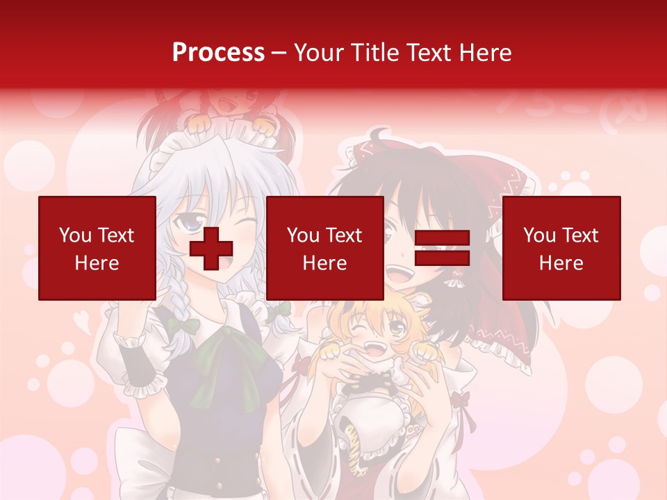 A Group Of Anime Girls Standing Next To Each Other PowerPoint Template