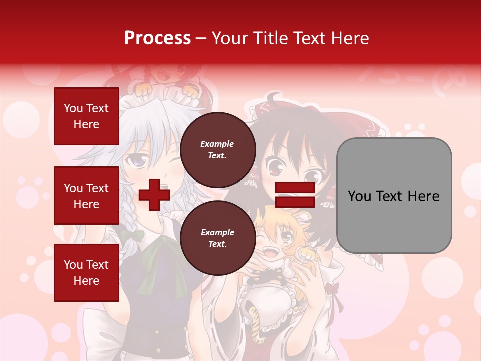 A Group Of Anime Girls Standing Next To Each Other PowerPoint Template
