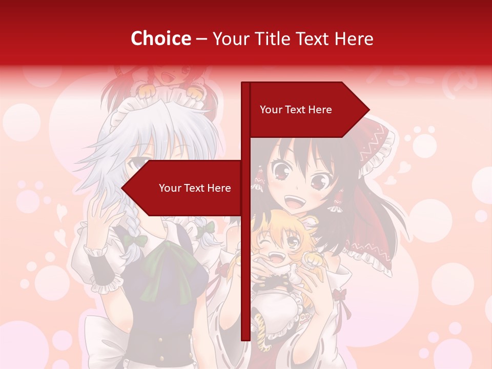 A Group Of Anime Girls Standing Next To Each Other PowerPoint Template