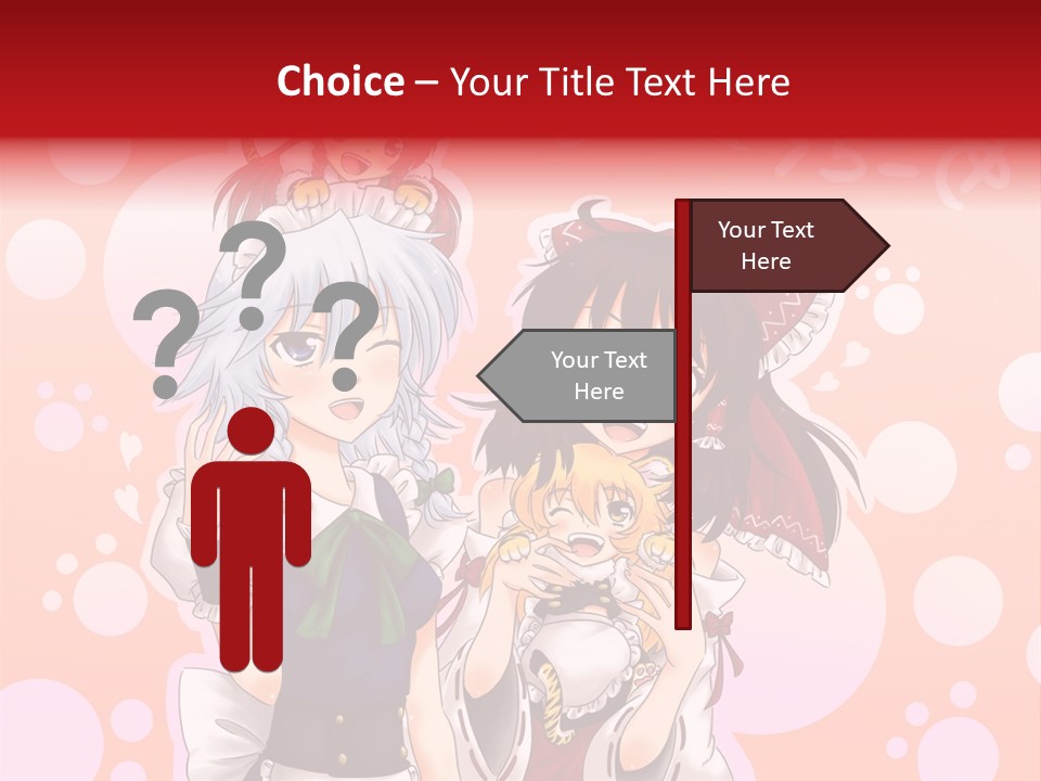 A Group Of Anime Girls Standing Next To Each Other PowerPoint Template