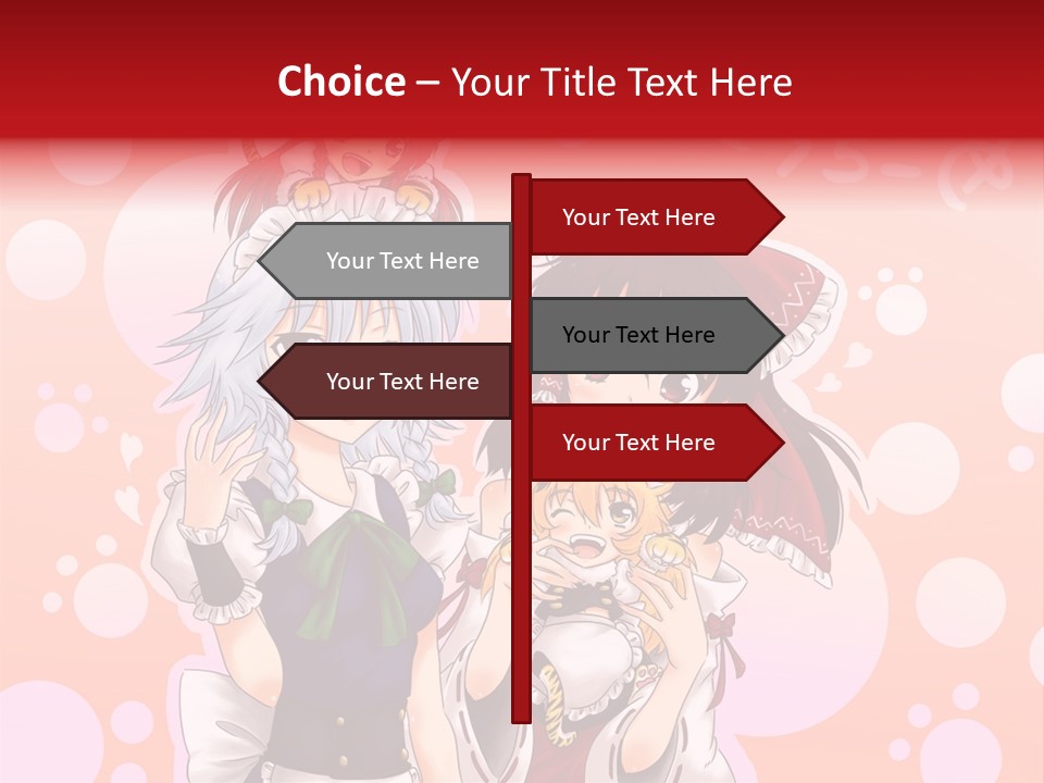 A Group Of Anime Girls Standing Next To Each Other PowerPoint Template