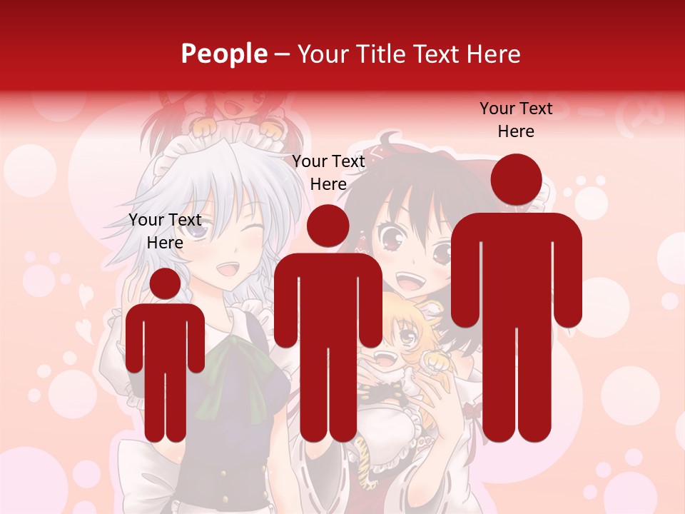 A Group Of Anime Girls Standing Next To Each Other PowerPoint Template