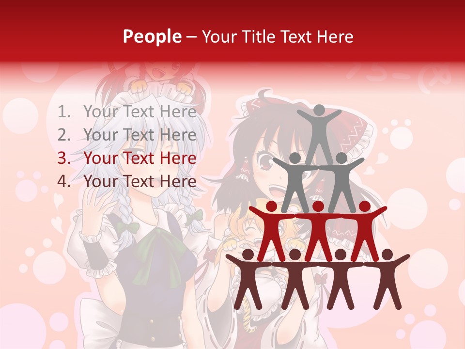 A Group Of Anime Girls Standing Next To Each Other PowerPoint Template